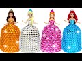 diy how to make super sparkle dresses for princess miniature dolls