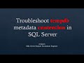 Troubleshoot tempdb metadata contention (PAGELATCH) in SQL Server