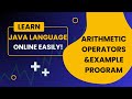 learn java -arithmetic operators program