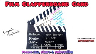 DIY| Film Clapperboard Card Making Tutorial Video| Birthday Card| Gift for Birthday|Cute Card making
