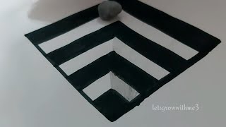 Very Easy!! How To Draw 3D Hole - Anamorphic Illusion - 3D Trick Art on paper|time-lapse|No.41