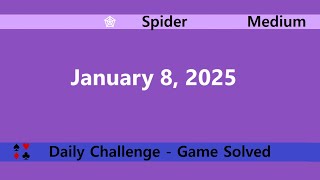 Microsoft Solitaire Collection | Spider Medium | January 8, 2025 | Daily Challenges