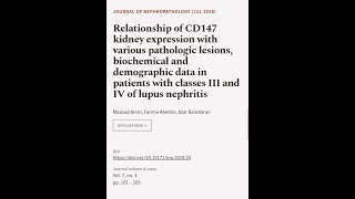 Relationship of CD147 kidney expression with various pathologic lesions, biochemical ... | RTCL.TV