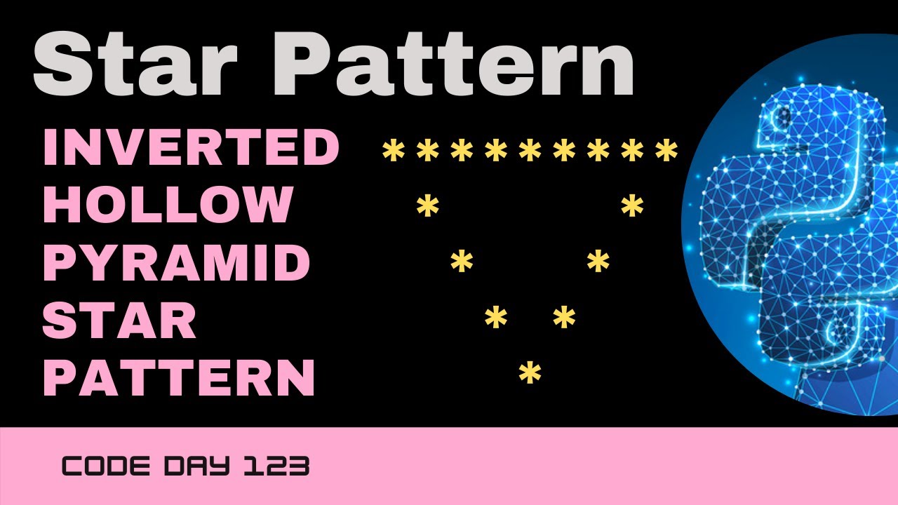 Code 123: Inverted Hollow Pyramid Star Pattern | Star Patterns Using ...