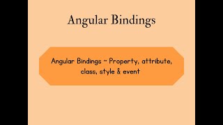 Angular bindings ~ property & attribute