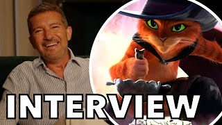 Antonio Banderas Does PUSS IN BOOTS Voice In Hilarious Interview!