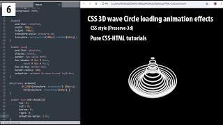 CSS 3D wave Circle loading animation effects || Pure CSS-HTML tutorials || Css style (Preserve-3d)