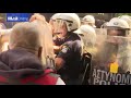 moment pensioners are fired with tear gas during greek protest daily mail