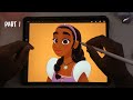 Drawing a Black Disney Princess in Procreate (Original Character)