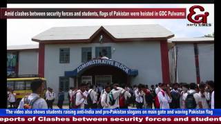 Pak flags hoisted in Degree College Pulwama