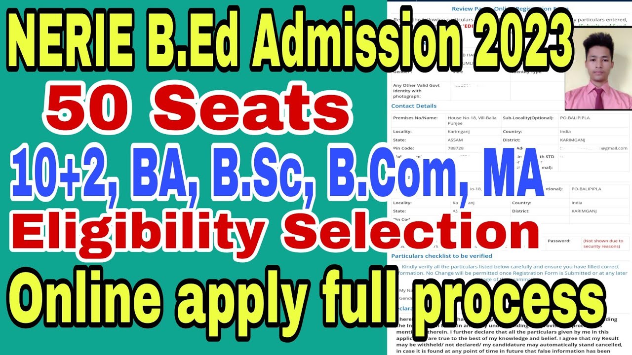 NERIE B.Ed Admission Online Form 2023// Online Apply Kaise Bhare ...