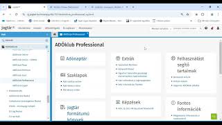 ADÓklub szolgáltatás - Startlap felépítése elérése a Jogtáron