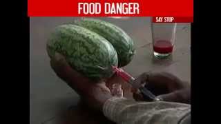 This is how fruits and vegetables are injected chemicals to look better!