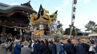 北条節句祭　本宮　西上野　拝殿前　屋台差し上げ　その１