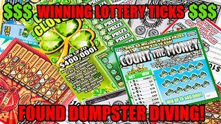 FOUND WINNING LOTTERY TICKETS DUMPSTER DIVING! FREE MONEY IN THE TRASH! HOW MUCH DID WE FIND???