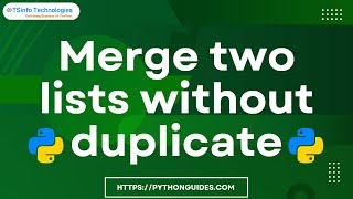How to merge two lists without duplicate in Python | Python merge two list without dupliacte