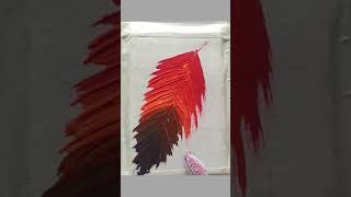Easy ❤ Feather Acrylic Painting Ideas | Simple Painting Hack | Speed Art #shorts Neelam Chauhan