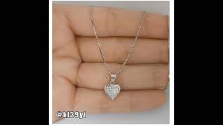 kalung love perak 925 lapis emas putih