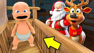 Baby and SANTA Play 3AM Hide and Seek!