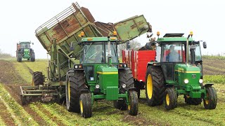 John Deere 4230 harvesting sugarbeet with Thyregod T7 Beet Harvest