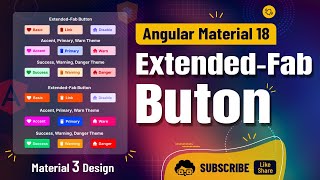 Angular 18 Stylish Extended-Fab Button in Angular Material tutorial | Material 3 Design