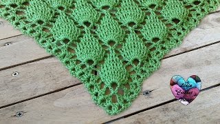 Shawl embossed leaves crochet