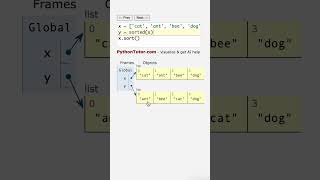why sorted is BETTER than sort for python lists - pythontutor.com
