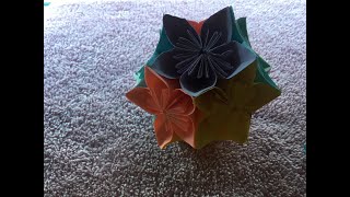 origami: 樱花球装饰品折纸教学