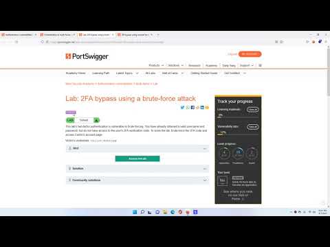 2FA Bypass Using A Brute Force Attack | Port Swigger Web Academy - YouTube