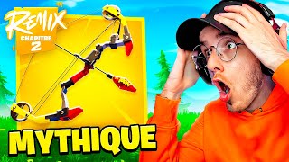 Je DÉCOUVRE le NOUVEL ARC MYTHIQUE du CHAPITRE 2 REMIX FORTNITE