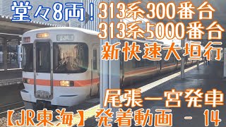 【JR東海】堂々8両！313系300番台+5000番台 新快速大垣行 尾張一宮発車