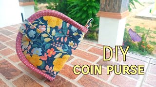 กระเป๋าใส่เหรียญdiy coin purse /How to make fabric wallet/easy seeing tutorial /วิธีทำกระเป๋าเหรียญ