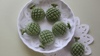 Melon cookies (Matcha taste) メロンパンの皮焼いちゃいました