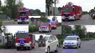 [Feuer im Krankenhaus,ELW2,GW-IUK und Mehr!] Feuerwehr & THW Einsatzfahrten zum Großeinsatz.