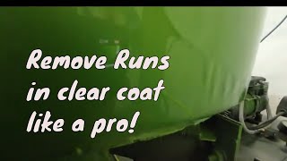 How to remove runs in clear coat spray paint without cutting through!