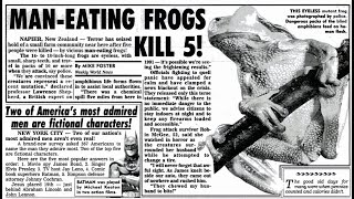 뉴질랜드 네이피어 에서 발견된 식인개구리 이야기 MAN-EATING FROGS KILL 5 PEOPLES IN New Zealand NAPIER