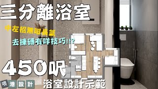 450呎居屋單位設計示範 ✨三分離浴室設計 室內設計interior design✨【🔥🧠浴室創意系列📐🖌】港設計｜EP 50