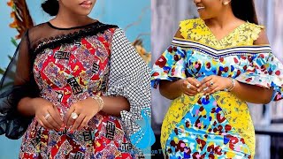 Latest Designs Of Lace Ankara And Brocade For Ladies 2024 | Beautiful Ankara Wax Print Dress Styles