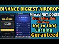 Binance Biggest Airdrop on Telegram|| 10$ To 100$ Earning Guaranteed|| TapCoins Daily Airdrop Update