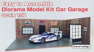 How to assemble diorama model kit Scale 1:18 Auto garage car model display PVC