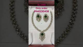 AD stone necklace set only Rs. 1199 only order on9940230438