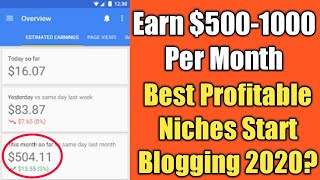 Earn $500-1000 Per Month From Blogging Best Profitable Niches Idea To Start Blogging 2021