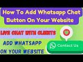 How to add whatsapp live chat on wordpress|Free chat plugin for wordpress