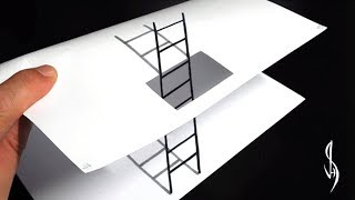 How to Draw a Ladder Through a Hole - Trick Art