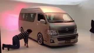 200系　３型ハイエース　ＬＥＧＡＮＣＥデモカーの撮影風景。　The Moving image shooting LEGANCE Hiace