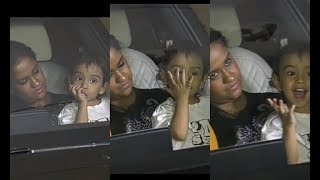 Salman Khan's Nephew Aahil Sharma gives a flying kiss to media