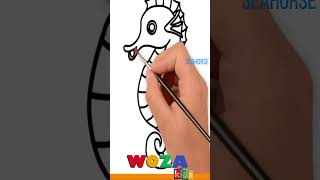 Drawing Cute Seahorse for Kids #shorts