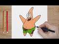 How to Draw Patrick from Spongebob with colored pencils