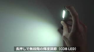 ペン型LEDライト（USB充電式 LED懐中電灯 マグネット内蔵クリップ 防水規格IP54 最大300ルーメン）800-LED068