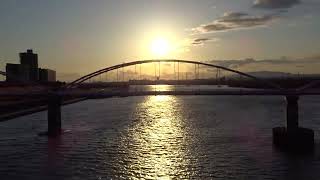 ウェザーリポート動画0205@大阪枚方 16時54分頃（風が寒すぎる夕陽）